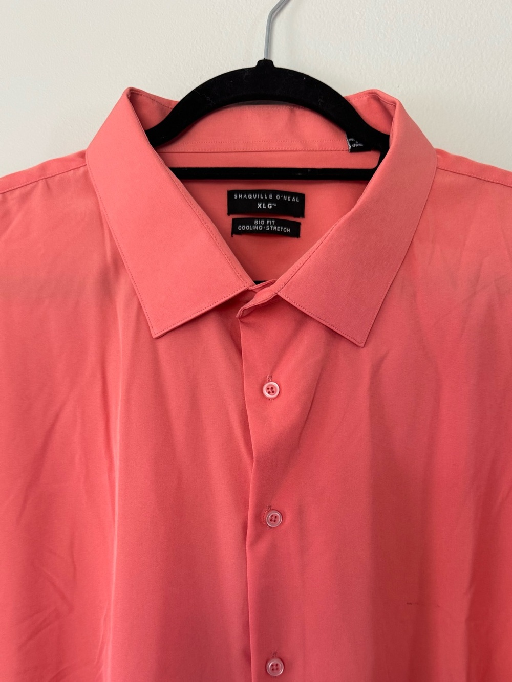 Shaq Shaquille O’Neil XLG Coral Dress Shirt - Men's Big Fit 3X, 19in neck